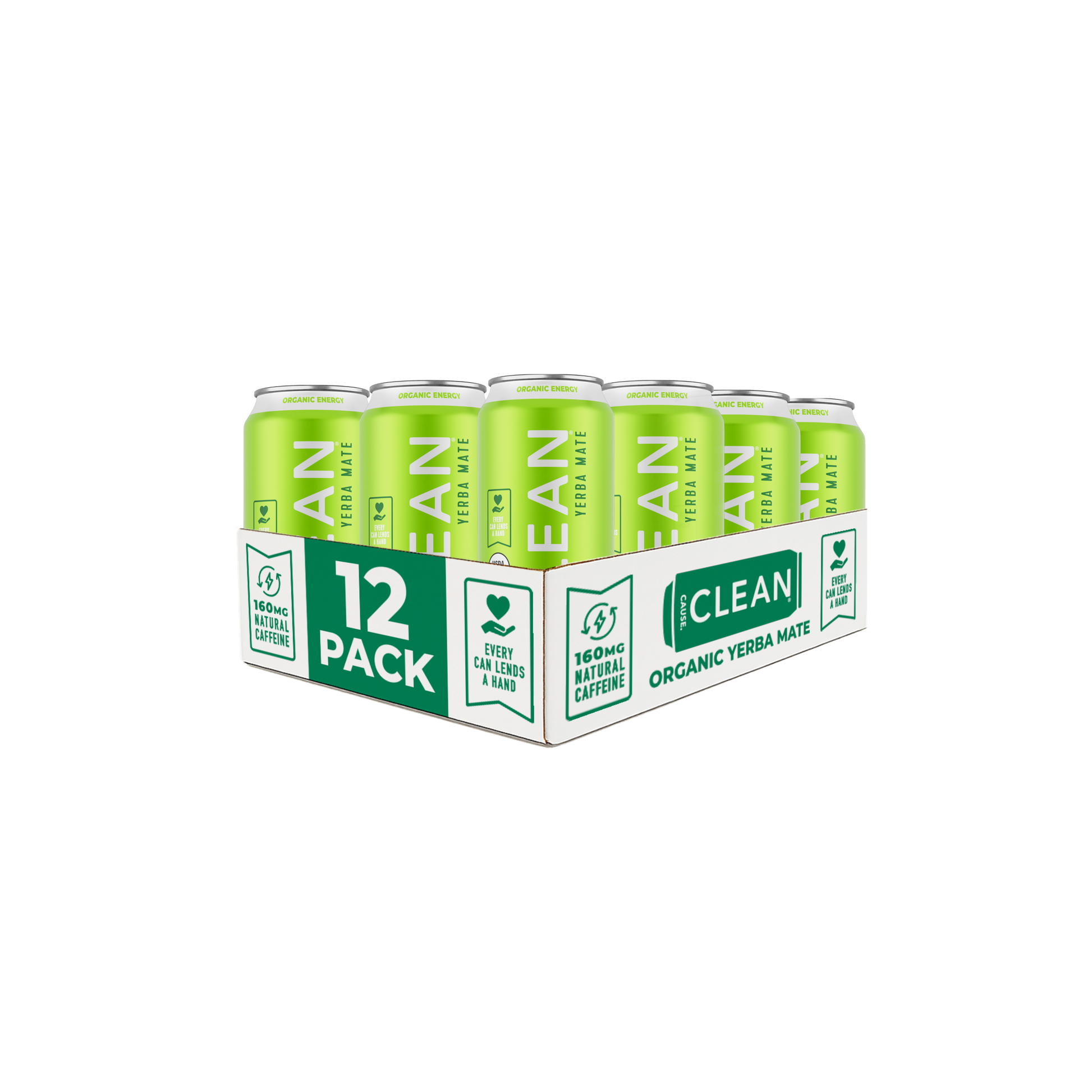 Organic Lemon Lime Sparkling Yerba Mate Tea – 12-pack Cans