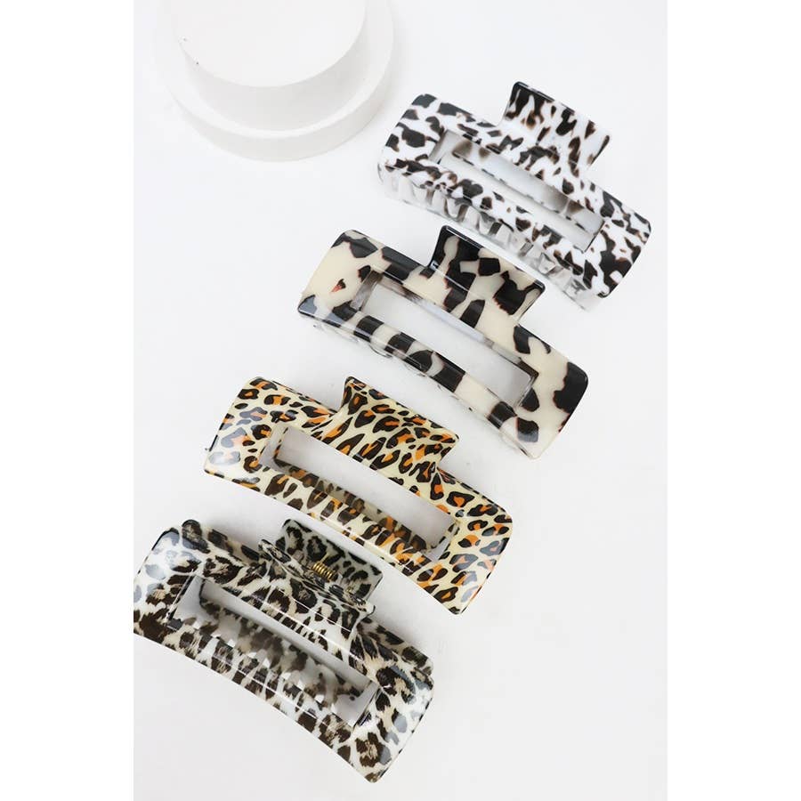 Leopard Design Hair Claw Clip