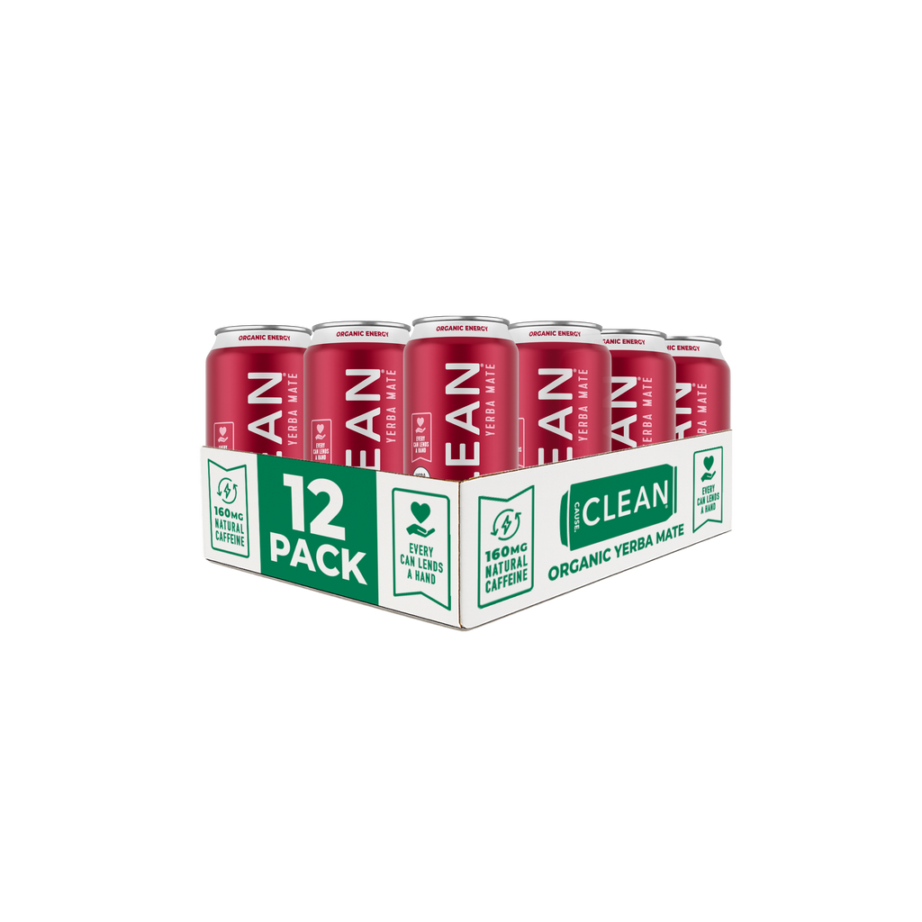 Organic Raspberry Sparkling Yerba Mate Energy Tea – 12-pack