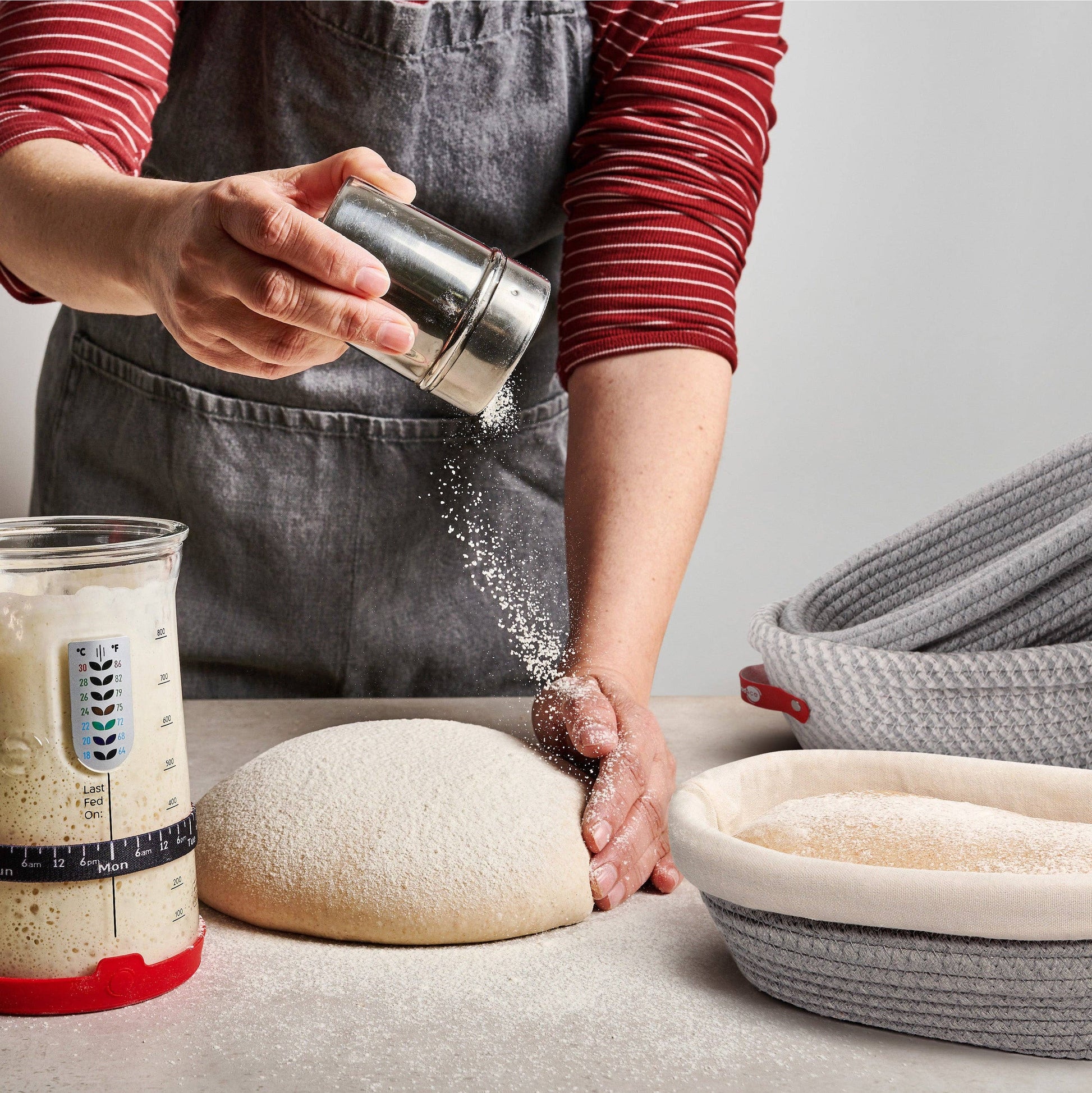 Oval Cotton Rope Proofing Baskets Set