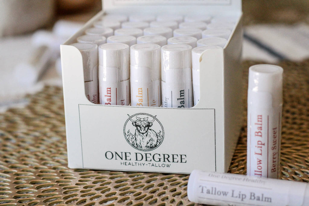 Tallow Lip Balm- Retail Set 25 with Display