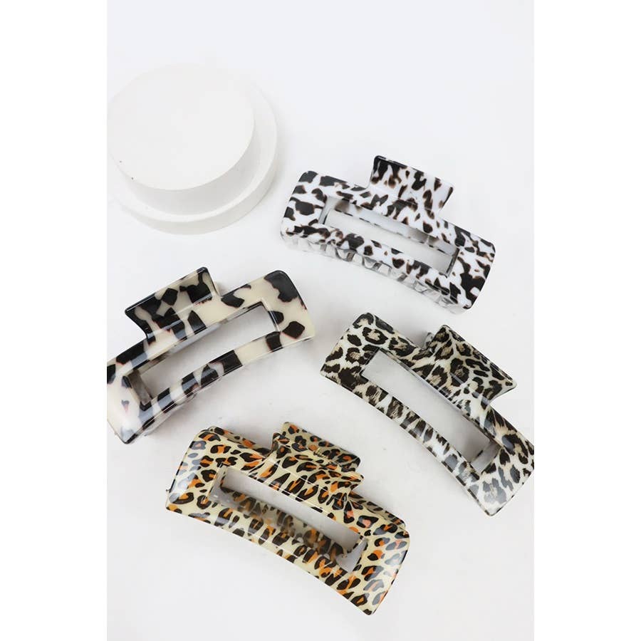 Leopard Design Hair Claw Clip