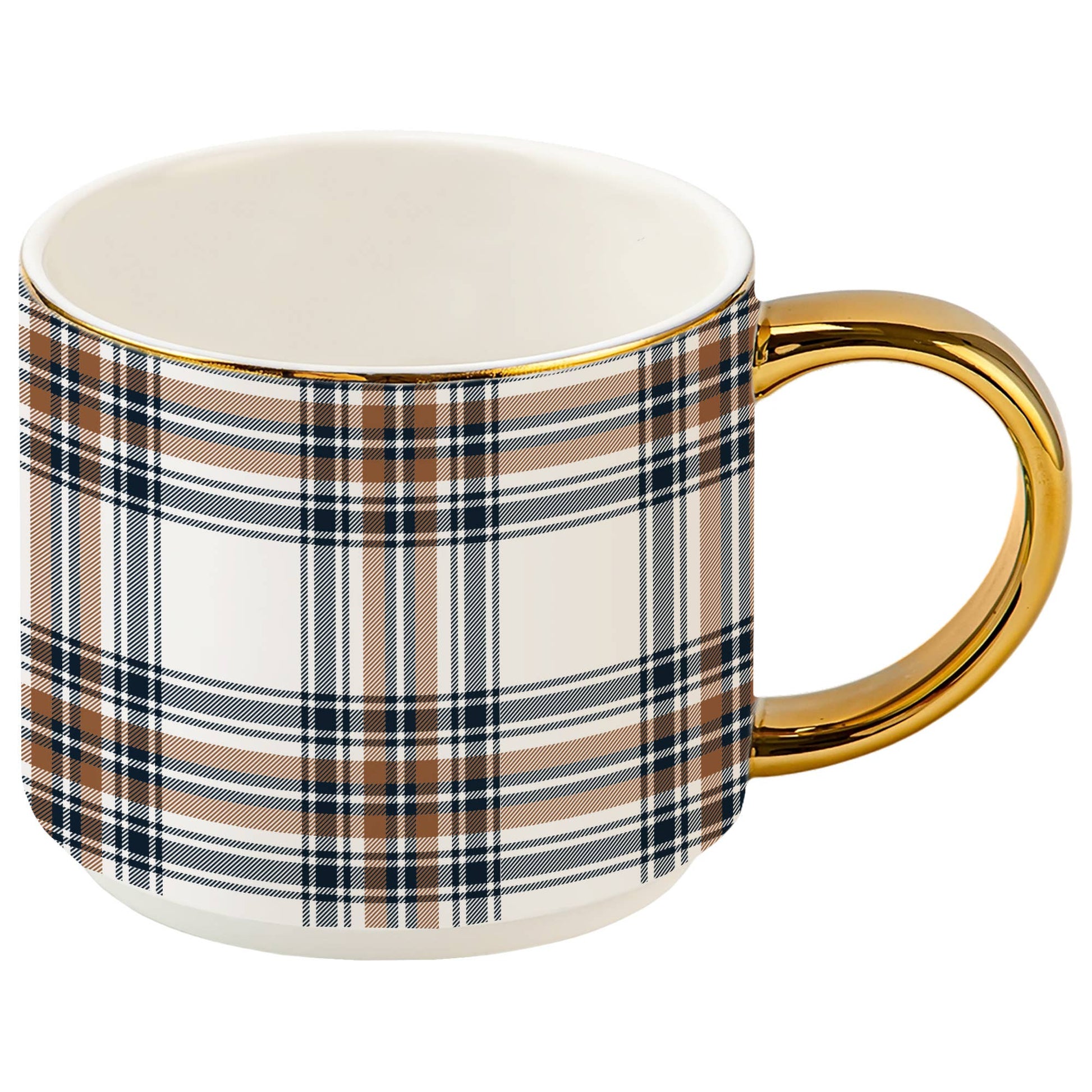*NEW* Orange Navy Plaid Coffee Mug - Fall Decor & Gifts