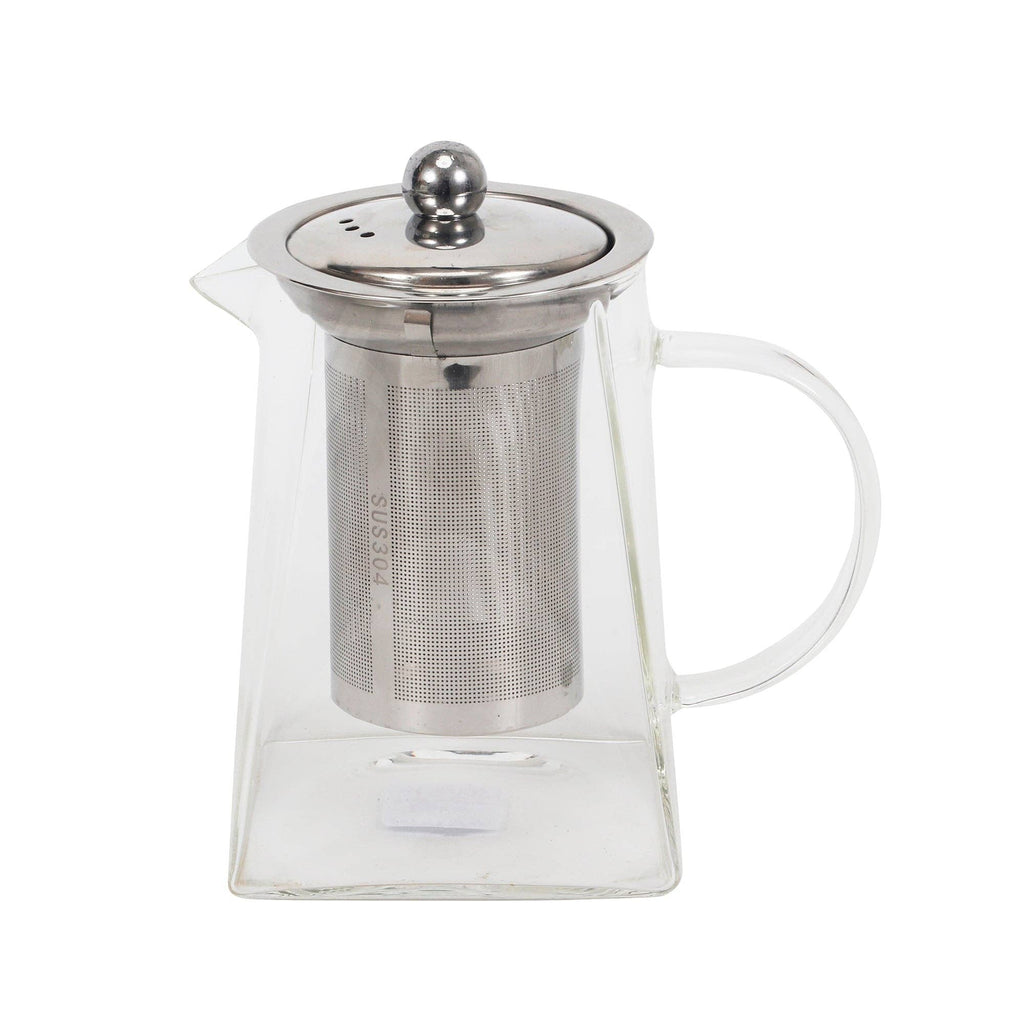 25oz 6"H Square Glass Tea Pot (1/24)