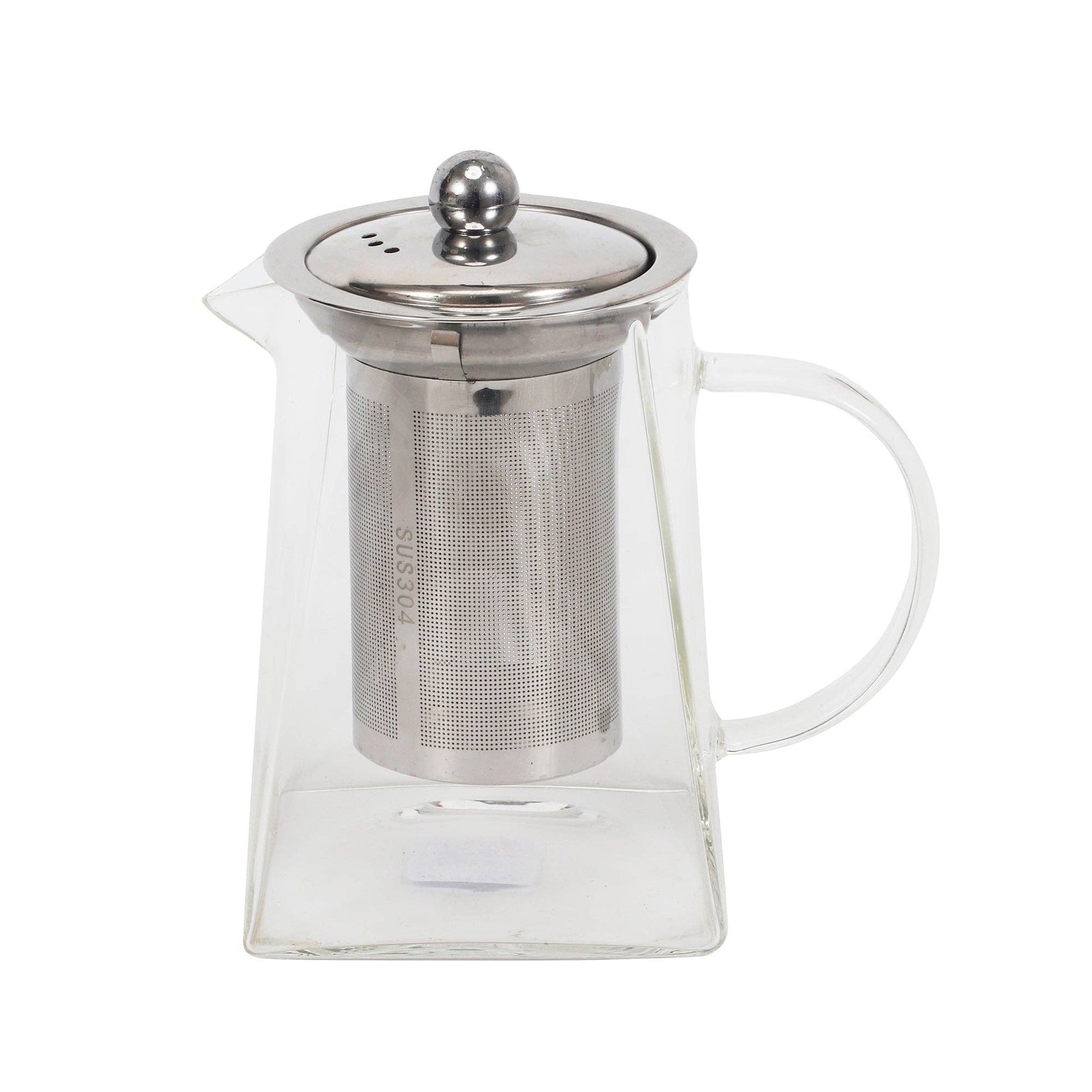 25oz 6"H Square Glass Tea Pot (1/24)