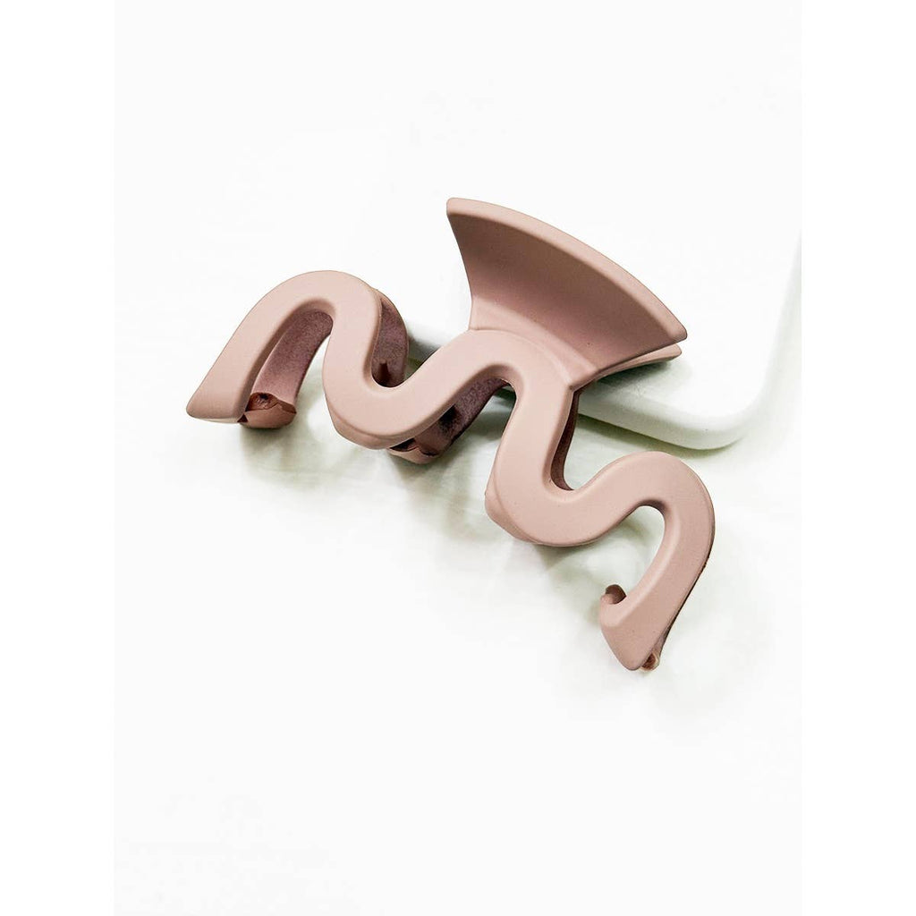 Matte Color Wavy Shaped Hair Claw Clip