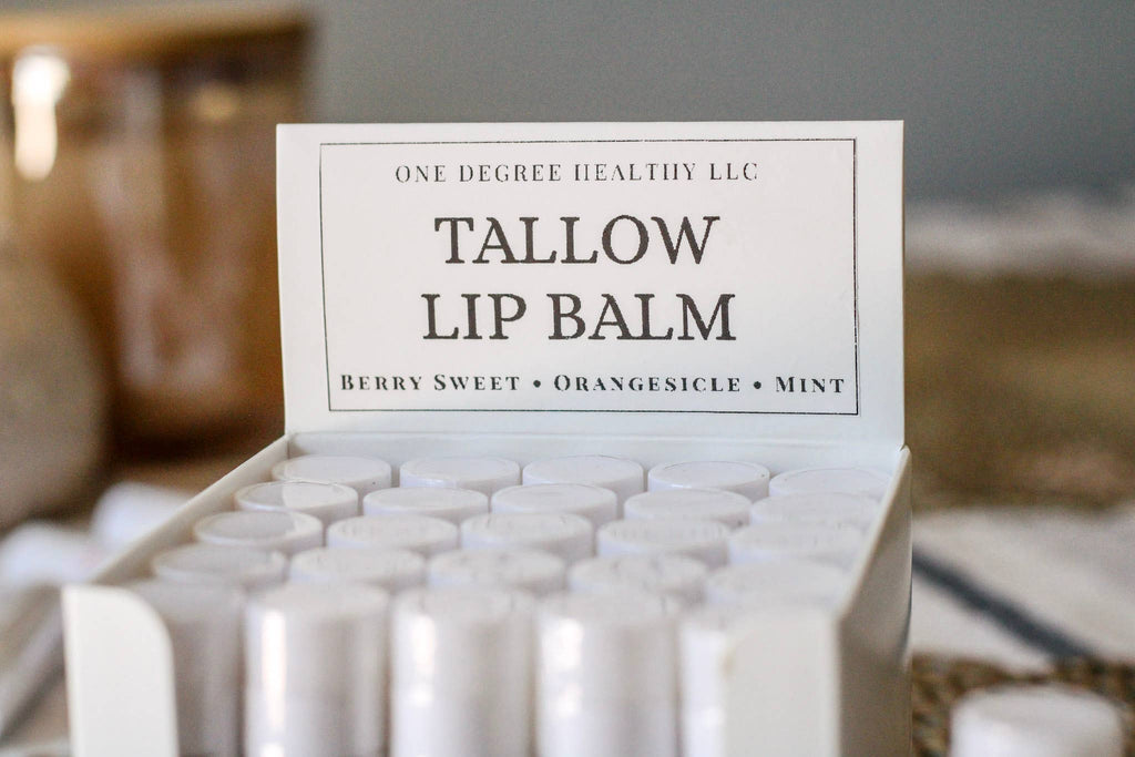 Tallow Lip Balm- Retail Set 25 with Display