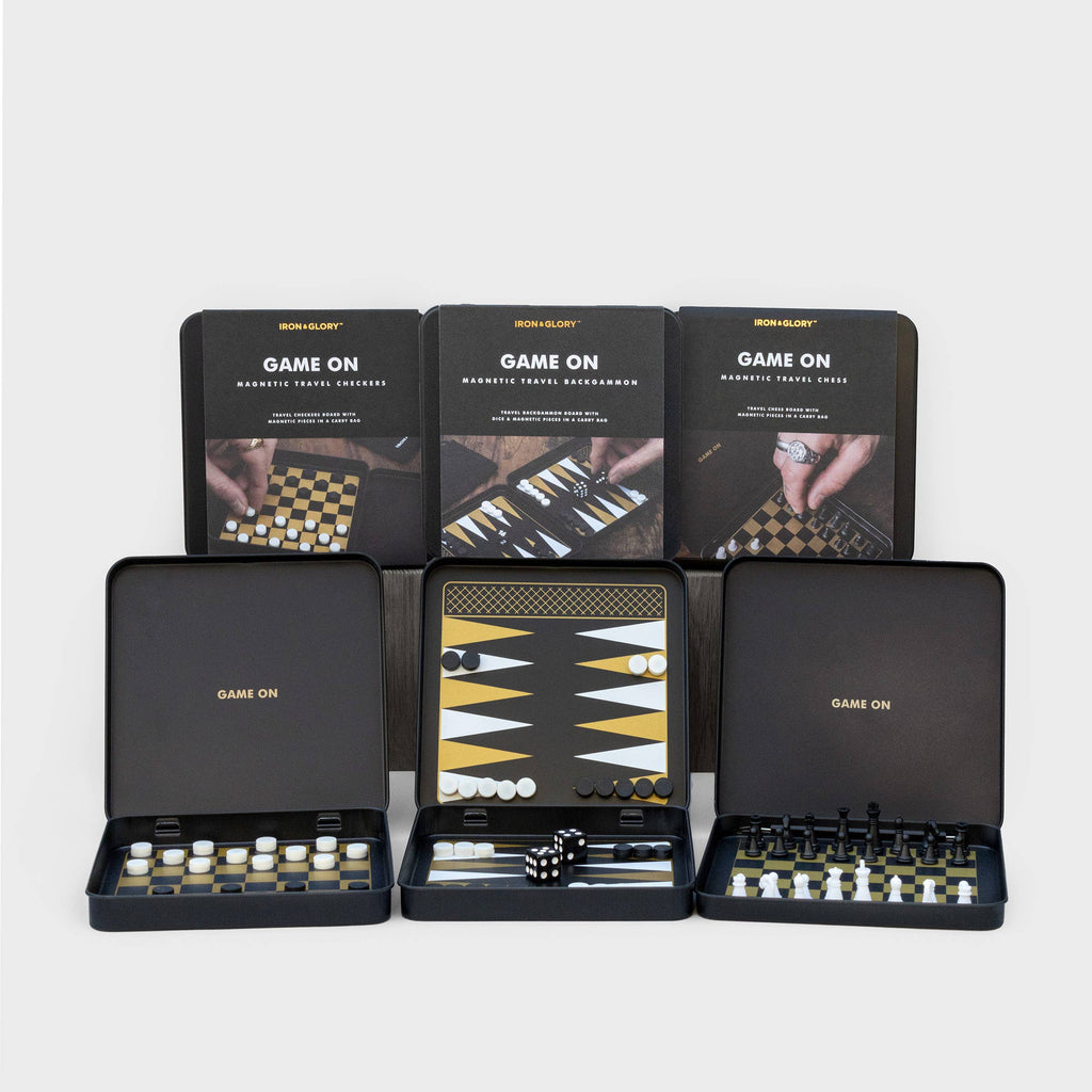 Game On Chess Set - Iron & Glory magnetic travel chess set