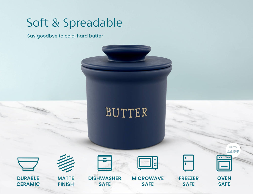 Kook French Butter Keeper Dish, Ceramic