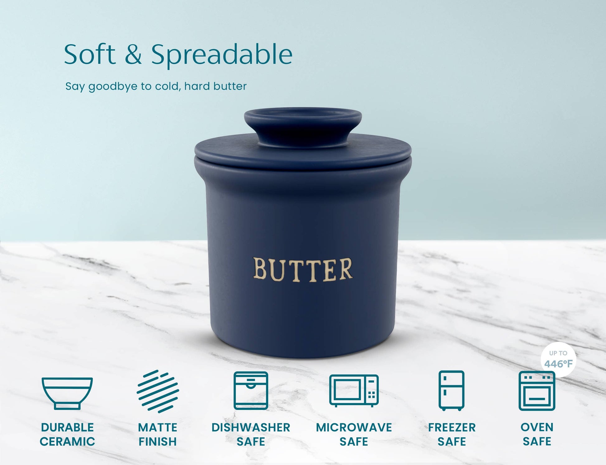 Kook French Butter Keeper Dish, Ceramic