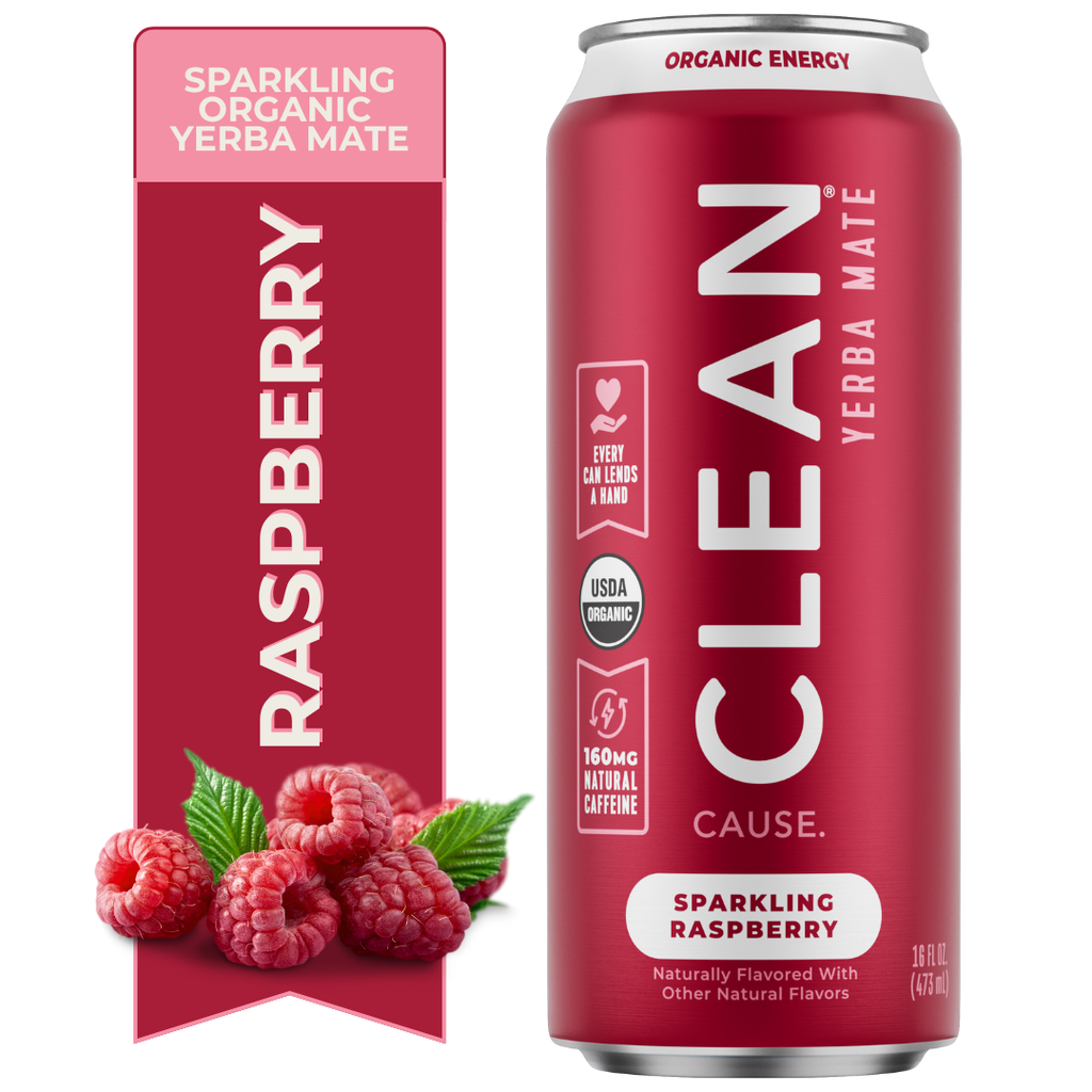Organic Raspberry Sparkling Yerba Mate Energy Tea – 12-pack
