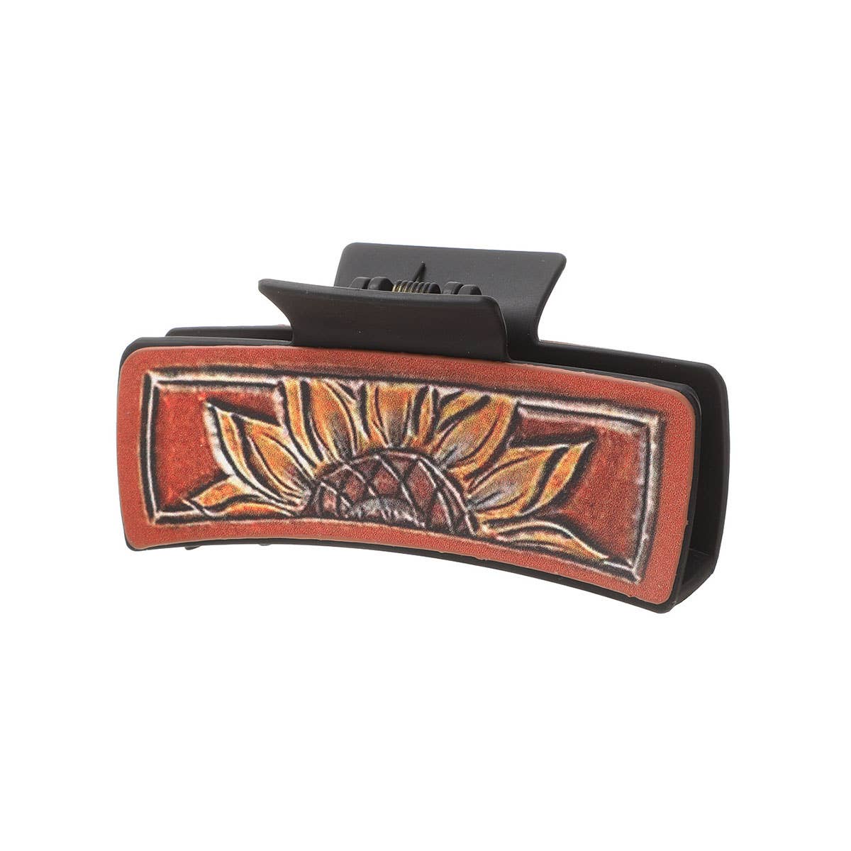 Sunflower PU Leather Hair Claw, Western Style_CWASC1618