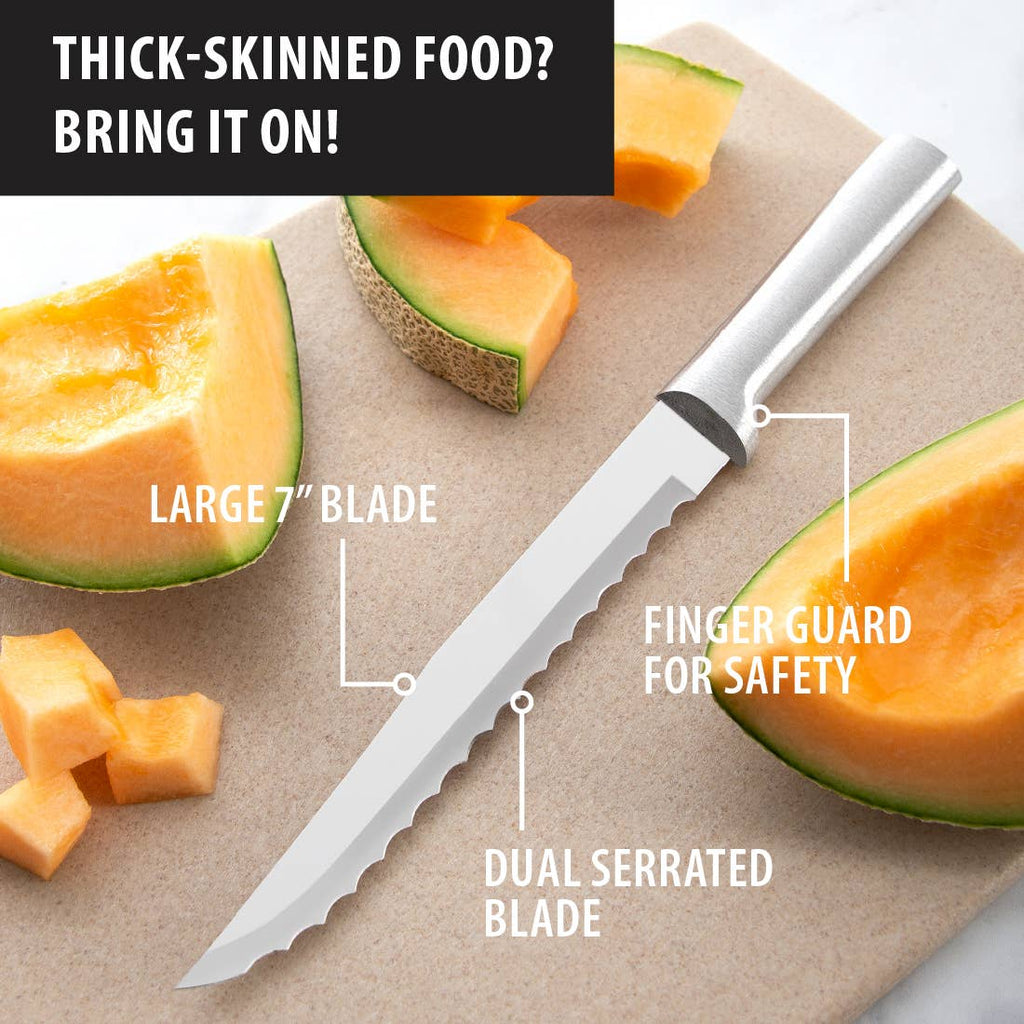 Serrated Slicer - Silver Handle