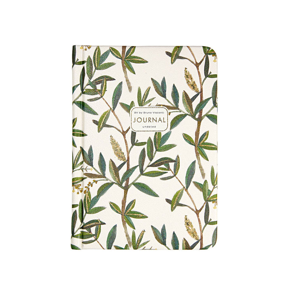 A6 Vegan Leather Hardcover Daily Planner - Olive Branches