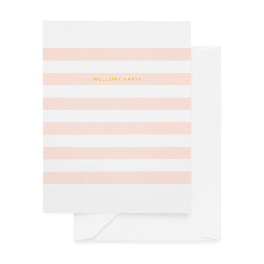 Pink Stripe Welcome Baby