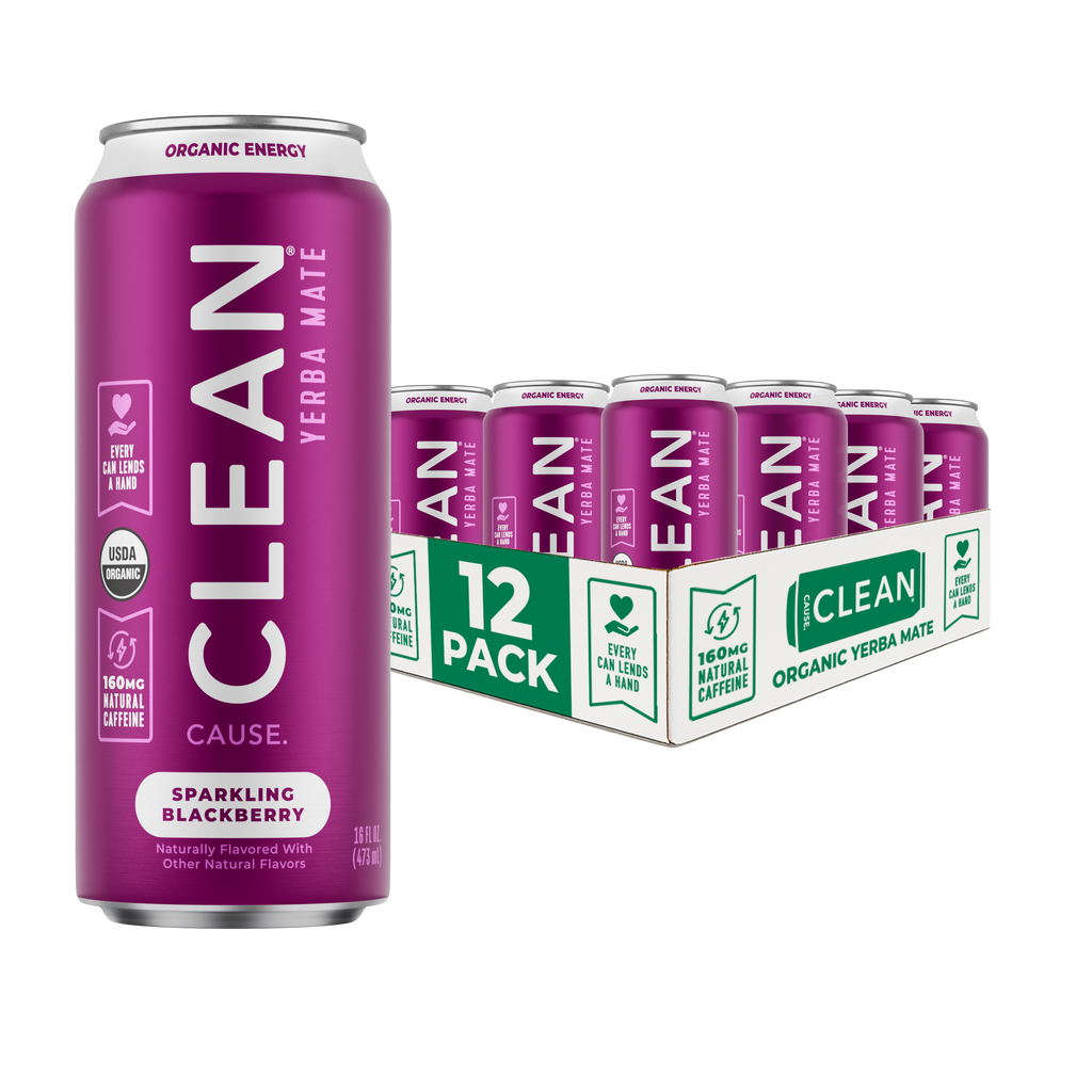 Organic Blackberry Sparkling Yerba Mate Tea – 12-Pack