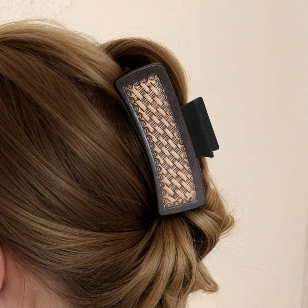 Sunflower PU Leather Hair Claw, Western Style_CWASC1618