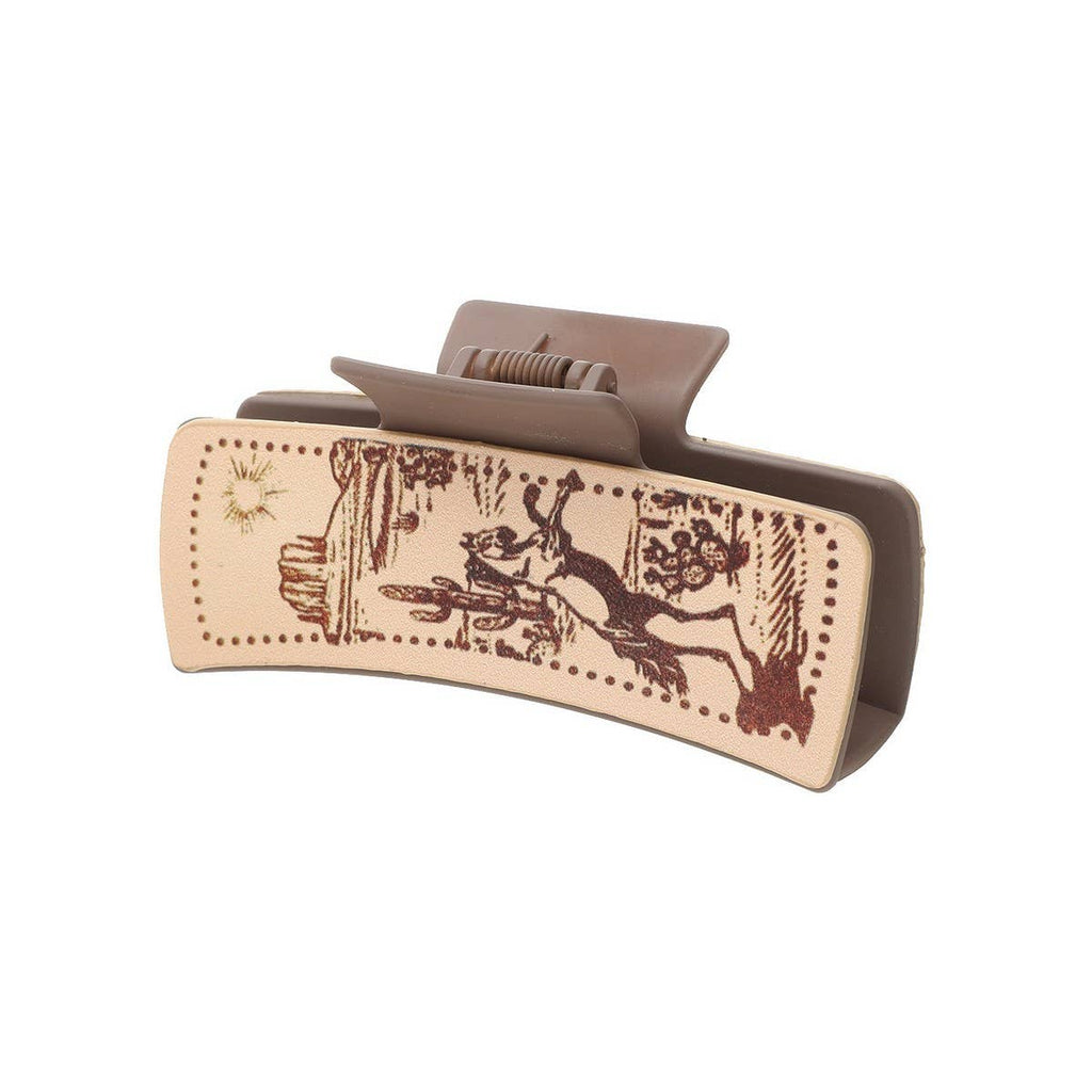 Cactus Print Leather Hair Claw Clip, Western Style_CWAHA0606