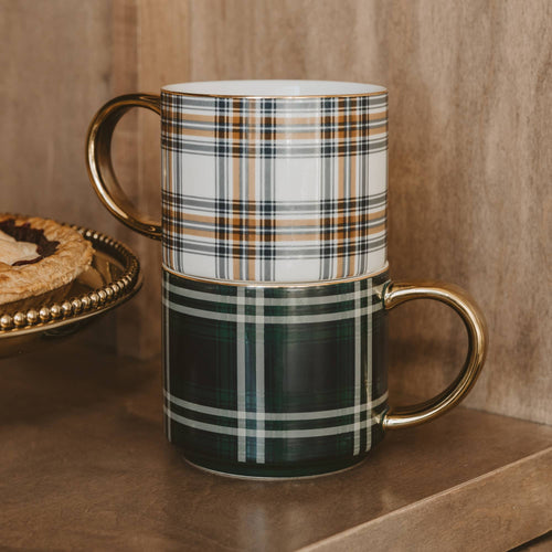*NEW* Orange Navy Plaid Coffee Mug - Fall Decor & Gifts