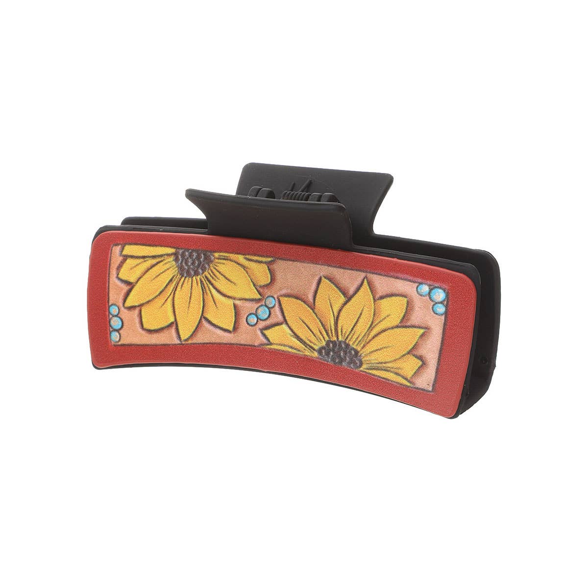 Sunflower PU Leather Hair Claw, Western Style_CWASC1618