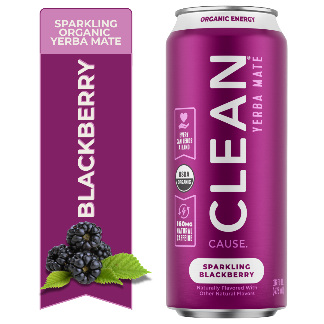 Organic Blackberry Sparkling Yerba Mate Tea – 12-Pack