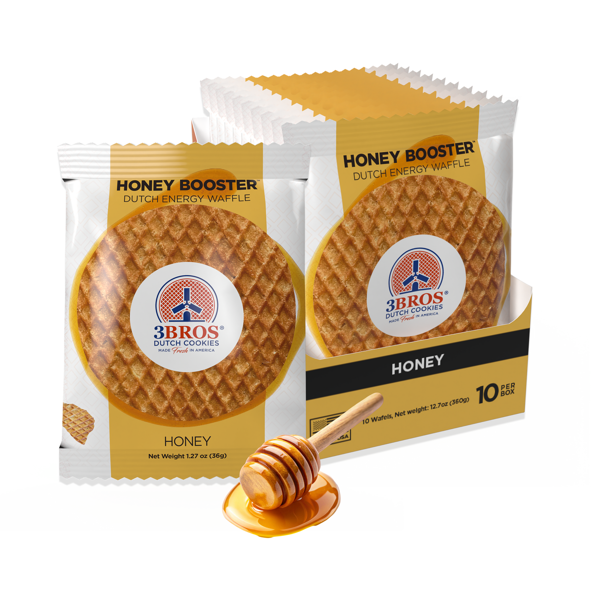 Honey Booster Energy Waffle - 40 single packs