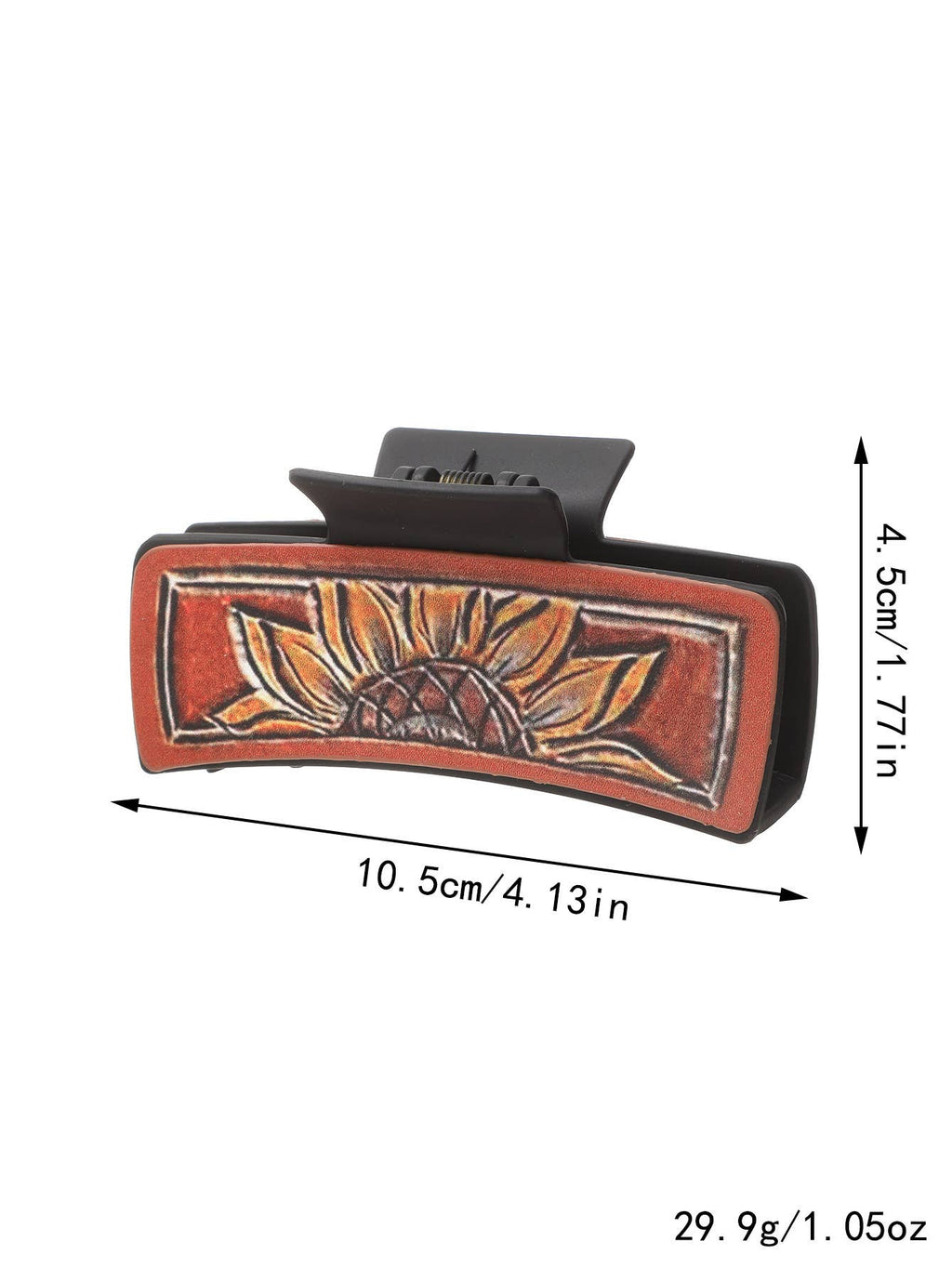 Sunflower PU Leather Hair Claw, Western Style_CWASC1618