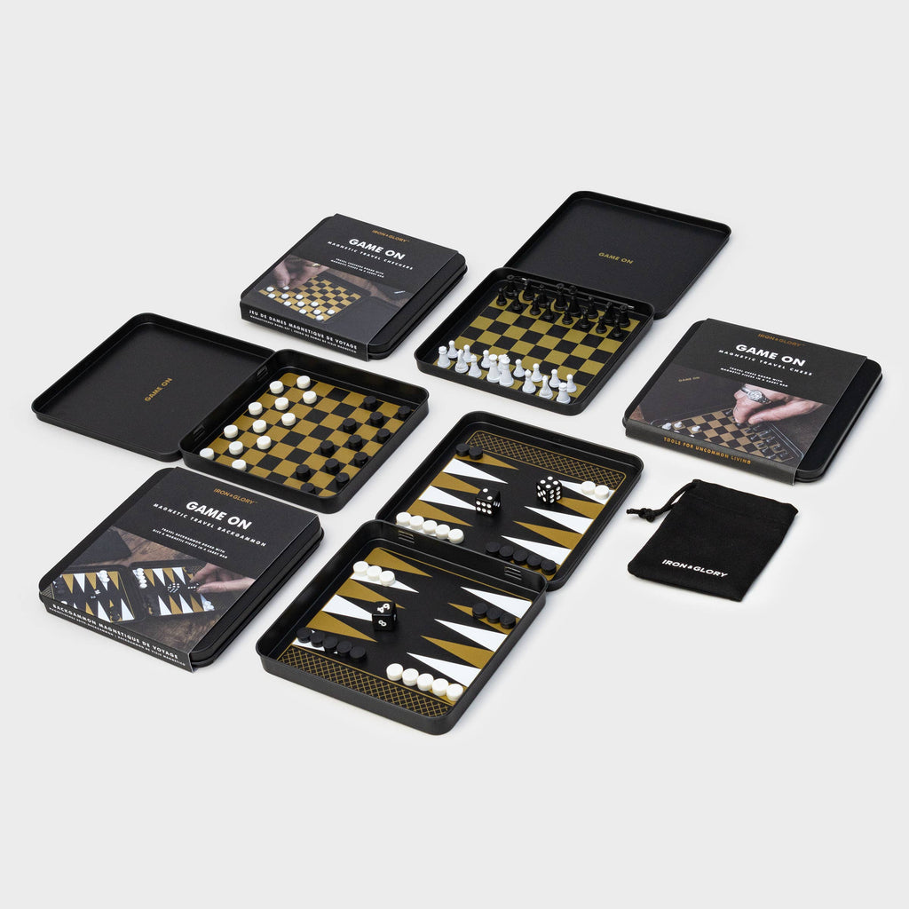 Game On Chess Set - Iron & Glory magnetic travel chess set
