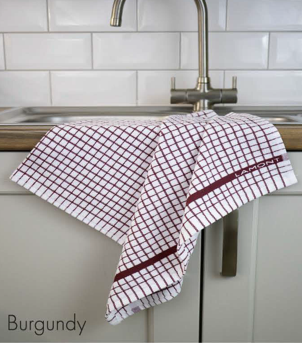 Poli-Dri Cotton Tea Towel - Burgundy