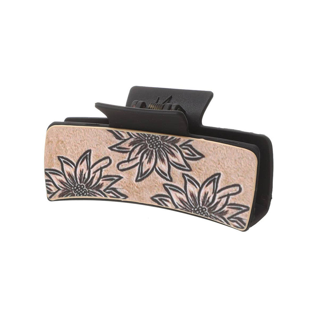 Sunflower PU Leather Hair Claw, Western Style_CWASC1618
