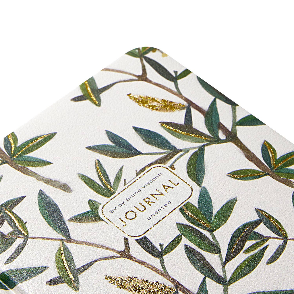 A6 Vegan Leather Hardcover Daily Planner - Olive Branches