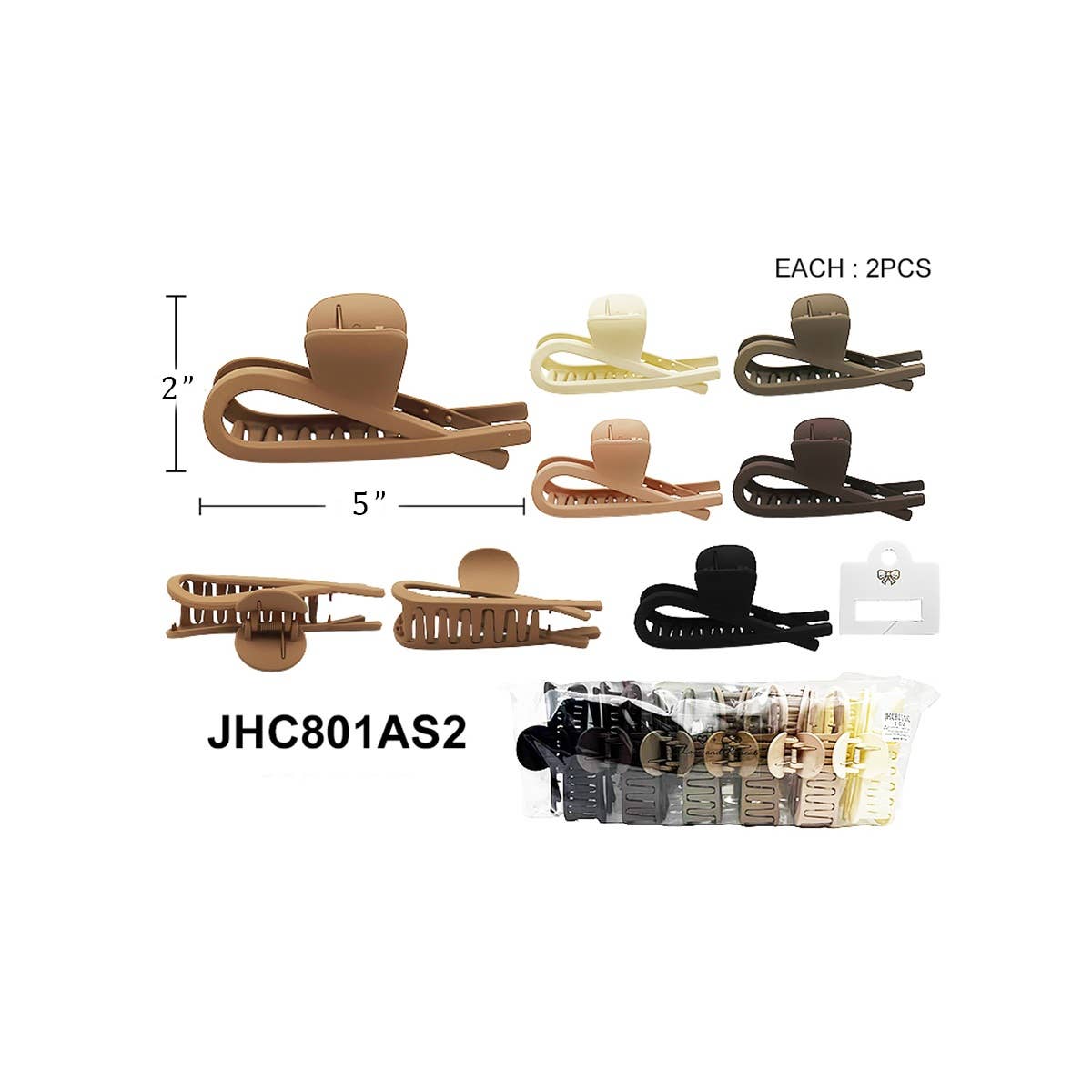 Minimal Design Jumbo Neutral Tone Hair Claw