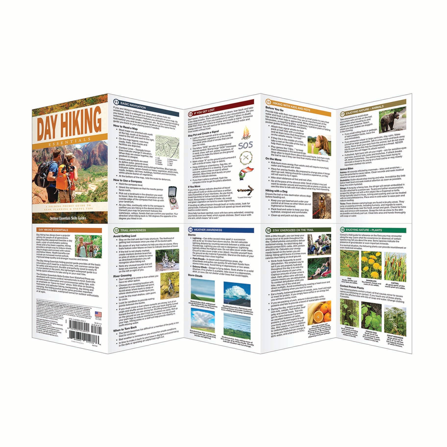 Day Hiking Essentials Folding Pocket Guide