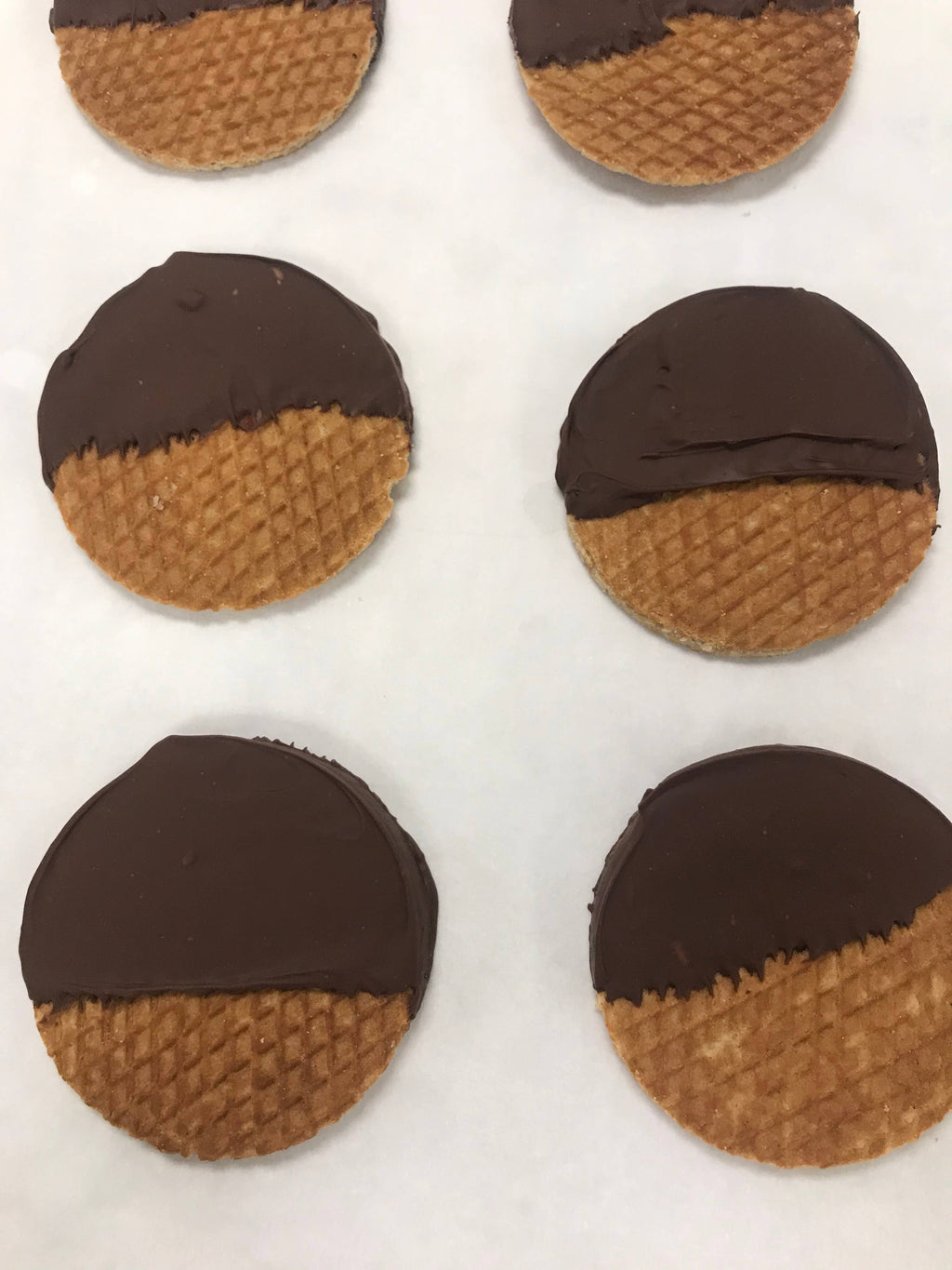 Dark-Chocolate-dipped Stroopwafels - Amsterdam Canal House