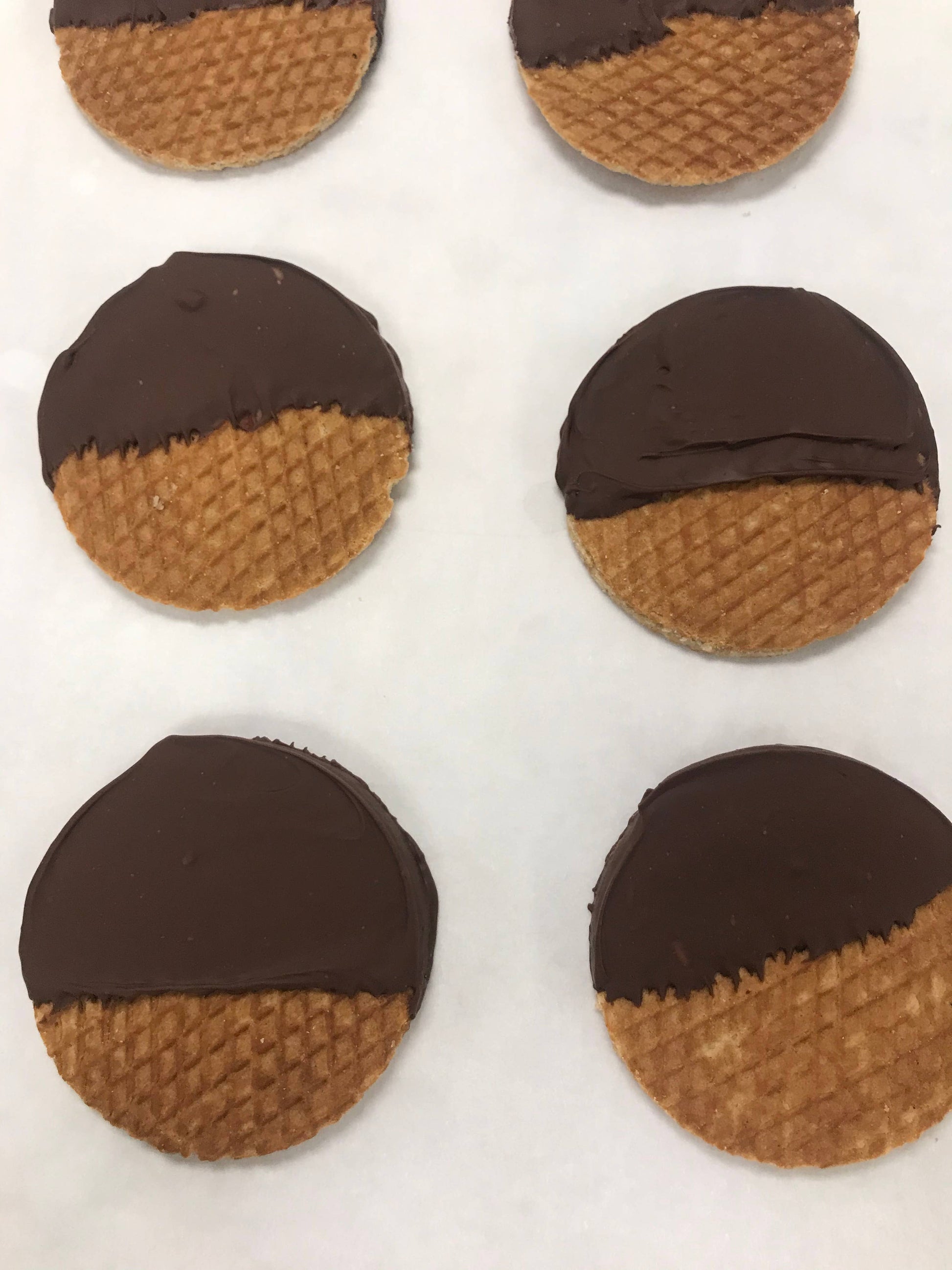 Dark-Chocolate-dipped Stroopwafels - Amsterdam Canal House
