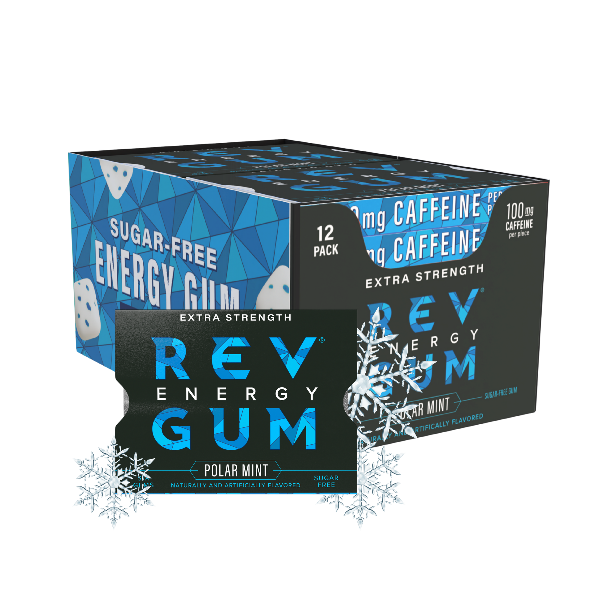Polar Mint Extra Strength Energy Gum 12 pack