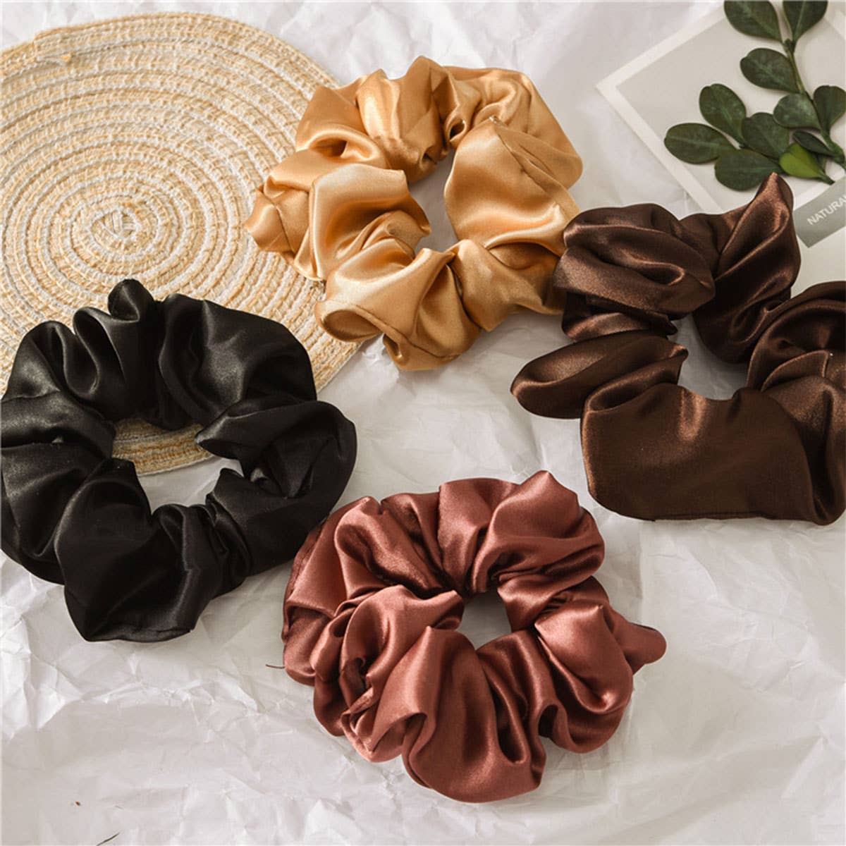Satin Scrunchies Set for Women, Simple & Stylish_CWAHA0343