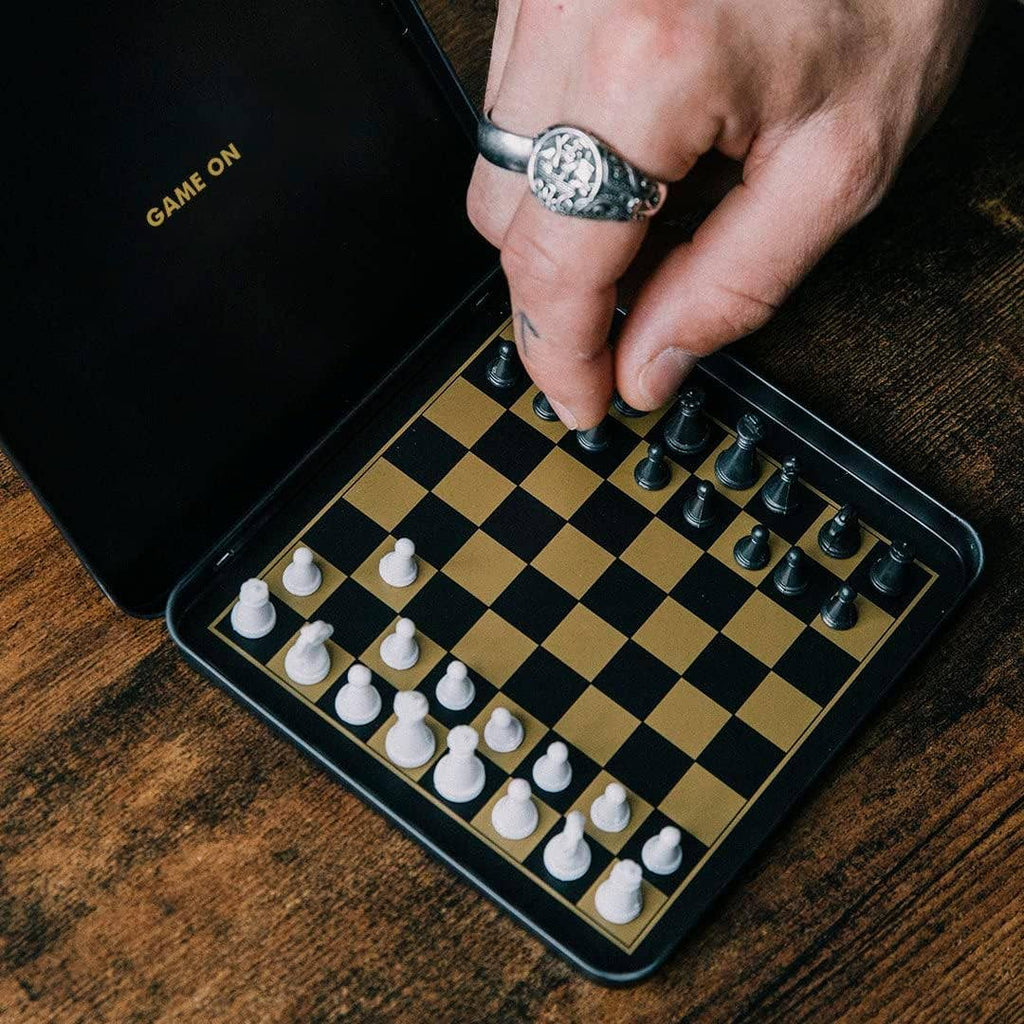 Game On Chess Set - Iron & Glory magnetic travel chess set