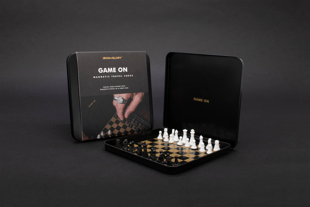 Game On Chess Set - Iron & Glory magnetic travel chess set