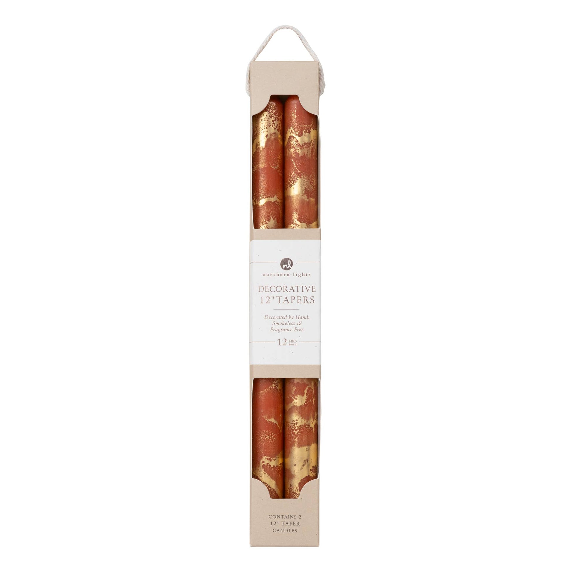 12" Decorative Taper Candles 2pk