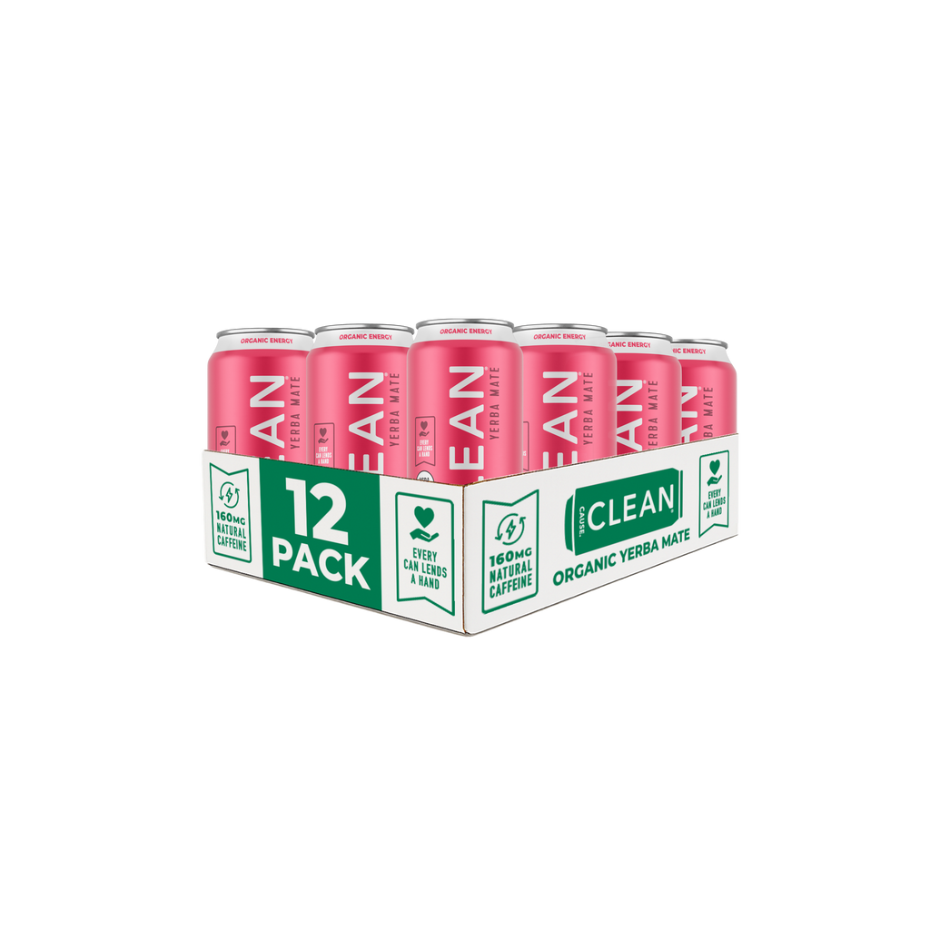 Organic Watermelon Mint Sparkling Yerba Mate Tea - 12-pack