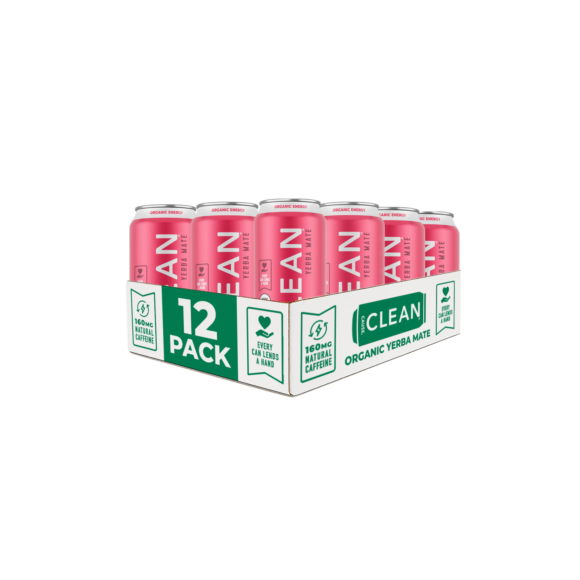 Organic Watermelon Mint Sparkling Yerba Mate Tea - 12-pack