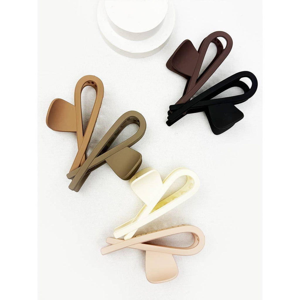 Minimal Design Jumbo Neutral Tone Hair Claw