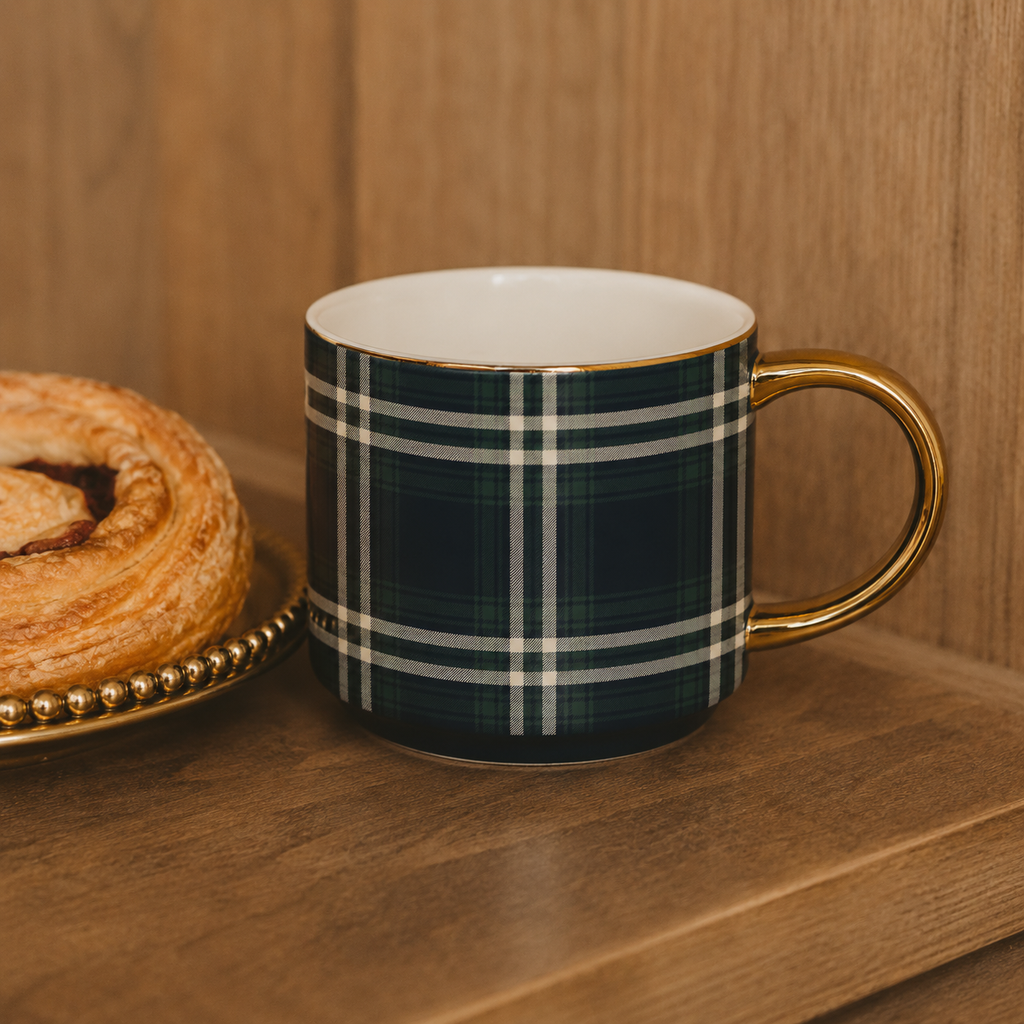 *NEW* Navy Plaid Coffee Mug - Fall Decor & Gifts