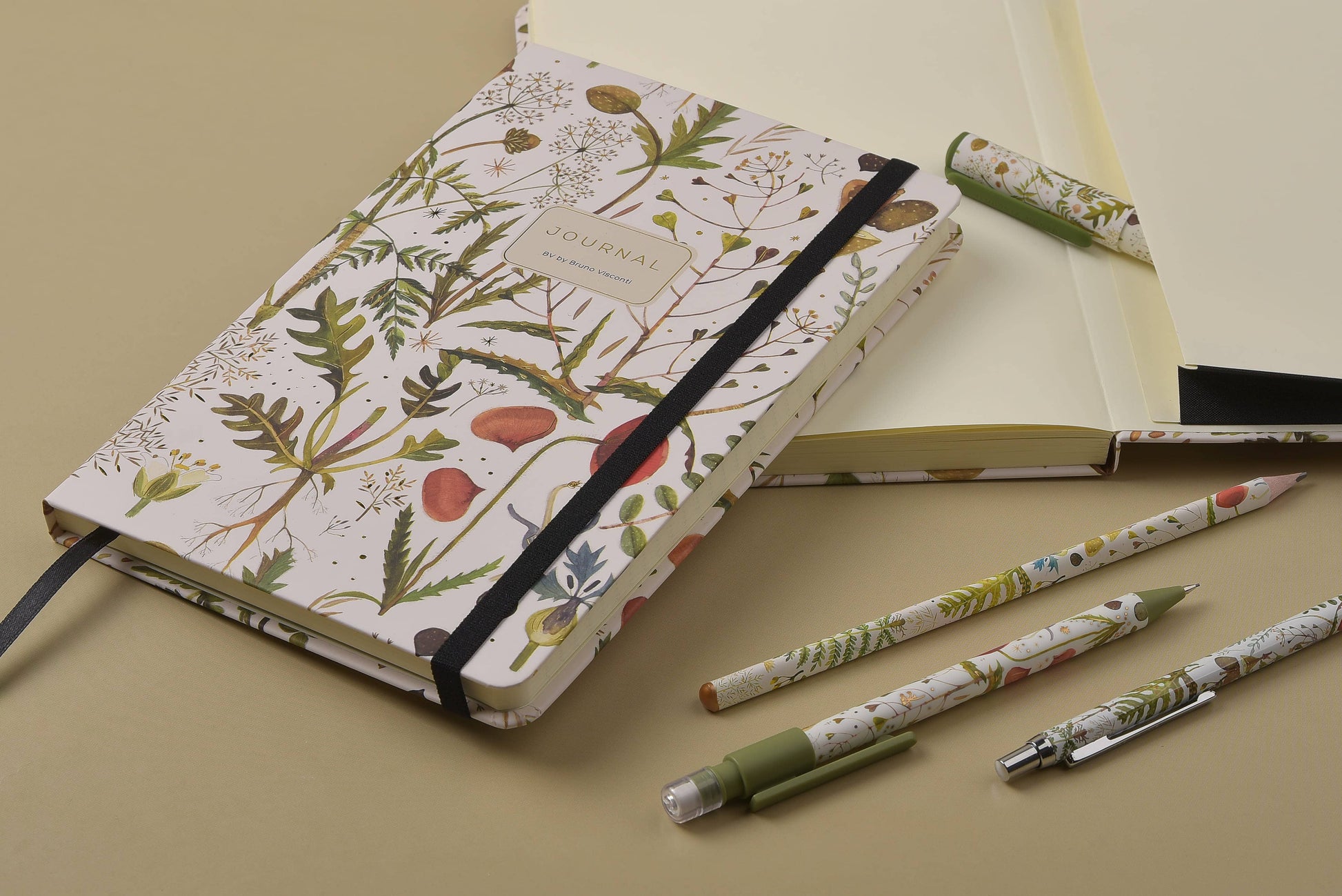 Hardcover Journal A5 - Greens and Flowers