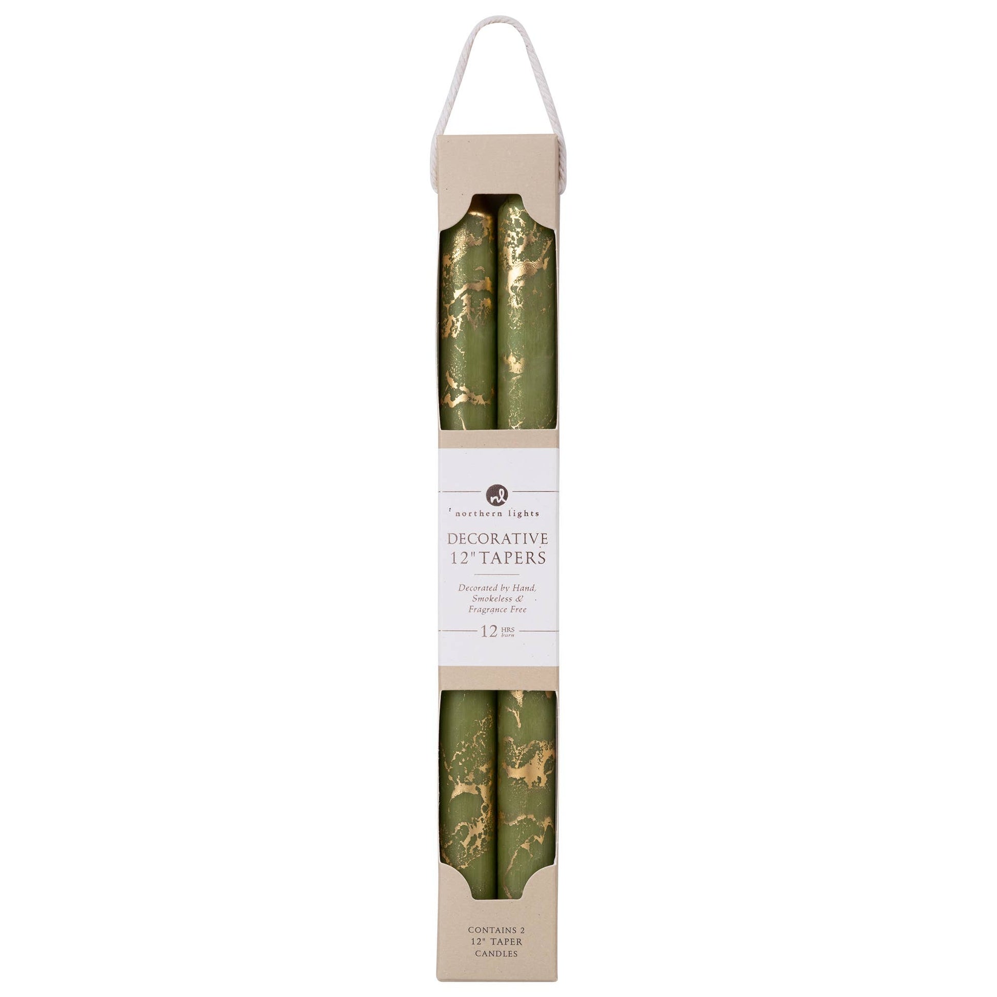 12" Decorative Taper Candles 2pk