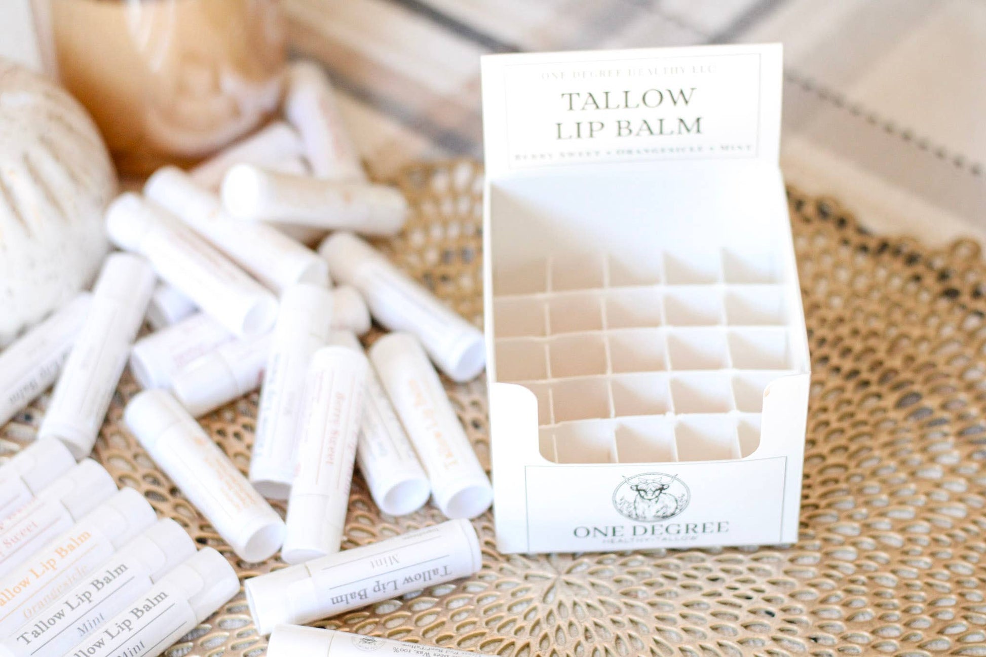 Tallow Lip Balm- Retail Set 25 with Display