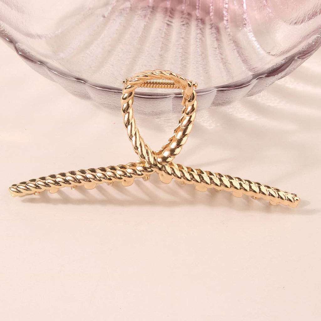 6-Pack Gold Tone Metal Hair Claws, Strong Hold_CWABE0199