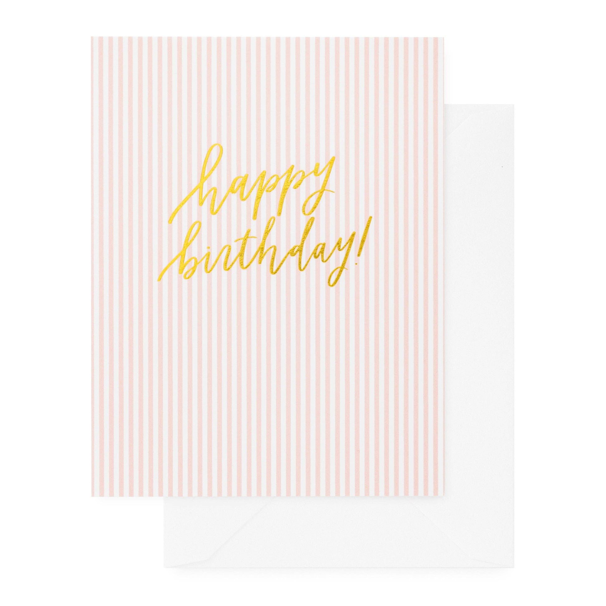 Pink Stripe Happy Birthday