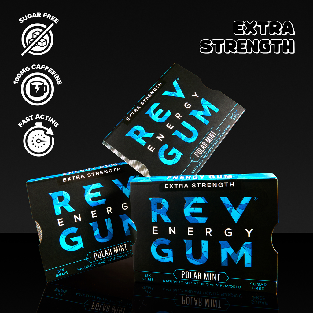 Polar Mint Extra Strength Energy Gum 12 pack